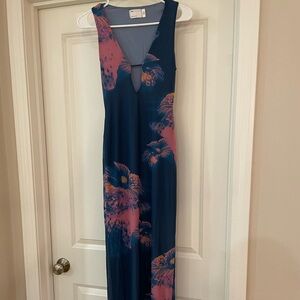 ASOS Design navy & pink floral maxi dress size 2